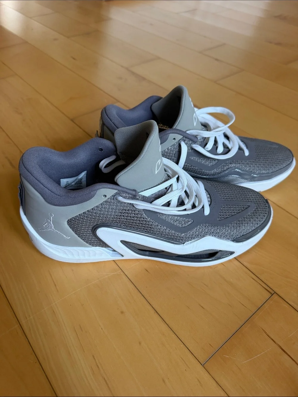Jordan Men's Gray and White Jason Tatum  sneakers